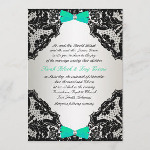 Rote, weiße und grüne Spitzen Hochzeitseinladung Einladung