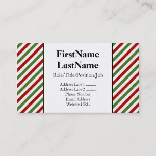 Rote, weiße und grüne Streifen Visitenkarte
