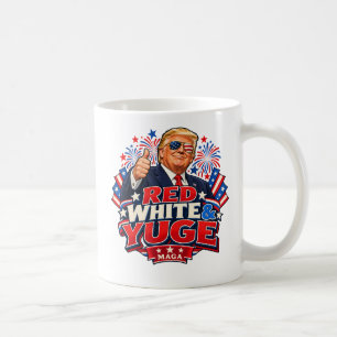 Rote Weiße und riesige Flaggen-Schattierungen auf  Kaffeetasse