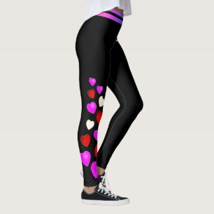 Rote, weiße und rosa Herzen (editierbar) Leggings