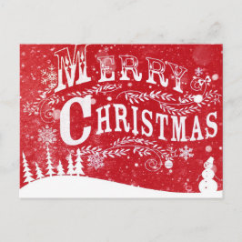 Rote weißes Weihnachtseinstellung Feiertagspostkarte