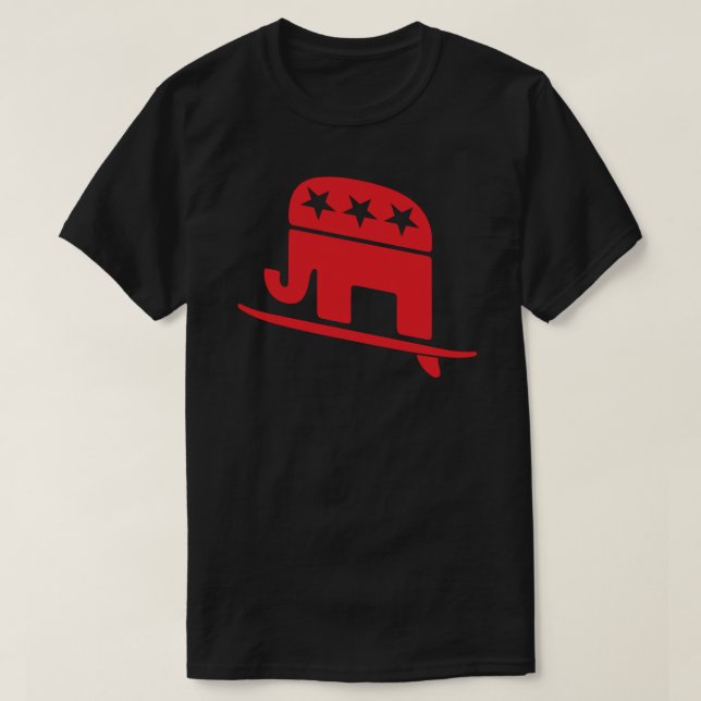 Rote Welle kommt als republikanischer Elefant in d T-Shirt (Design vorne)