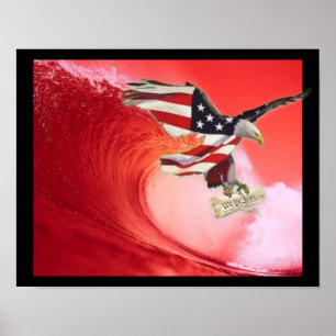 Rote Welle Trump2020 mit Konstitution Poster