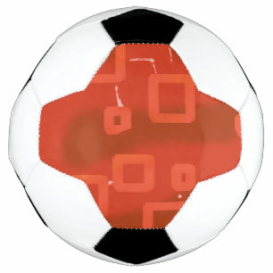 Rote Whimsical Große Geometrische Abstraktion Fußball