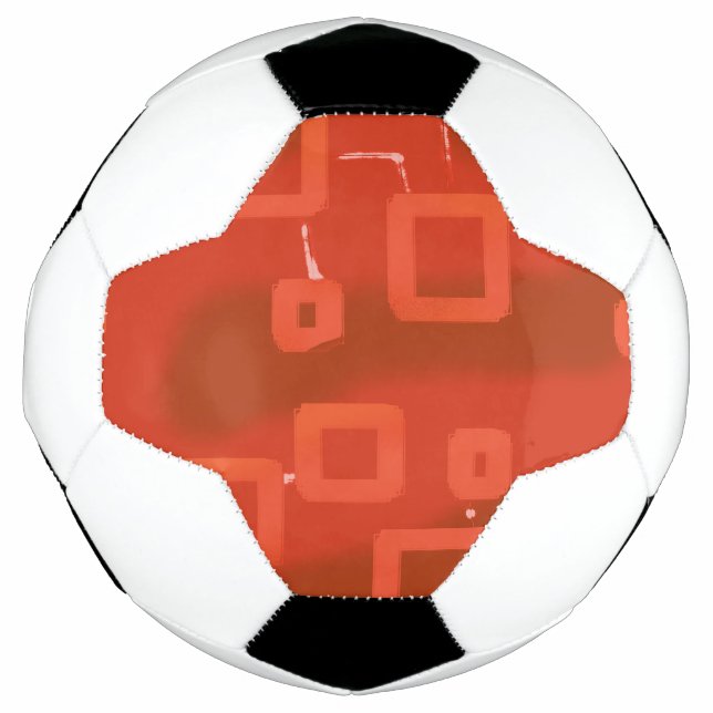 Rote Whimsical Große Geometrische Abstraktion Fußball (Vorderseite)