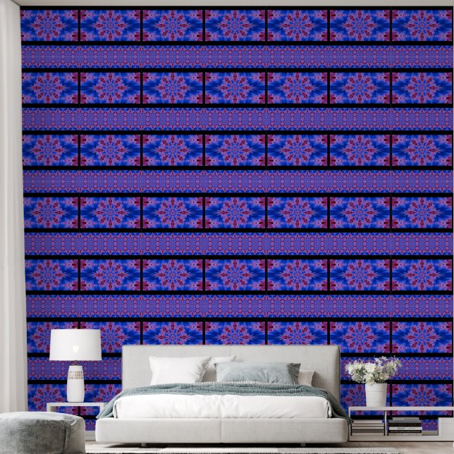 Rote Wildblume in Blau 3 Tapete (Schlafzimmer)
