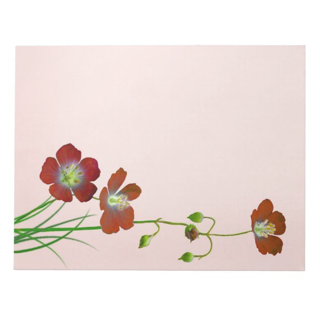 Rote Wildblume Notizblock (Vorderseite)