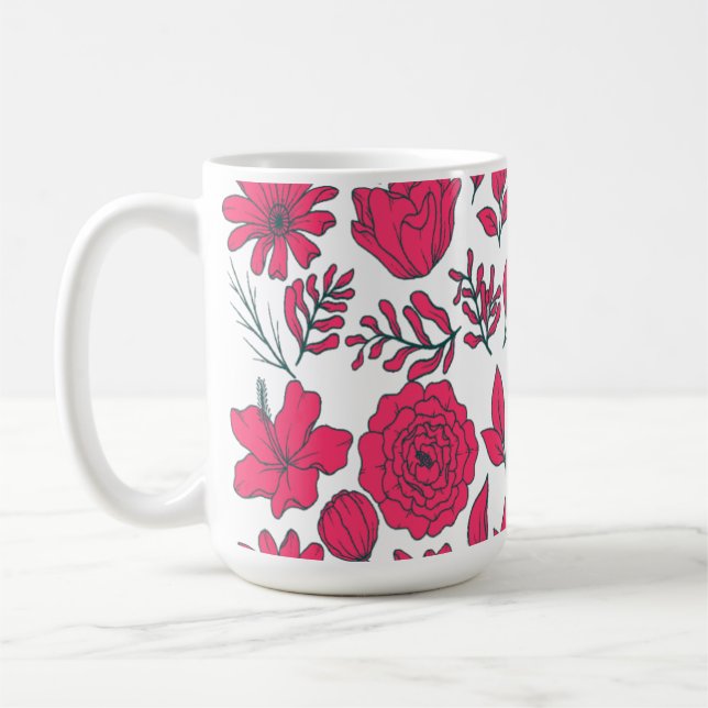 Rote Wildblumen  Kaffeetasse (Links)