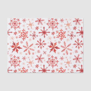 Rote Winter-Aquarell-Schneeflocken Seidenpapier