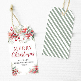 Rote Winterbeeren Weihnachten Vielen Dank für Ihre Geschenkanhänger