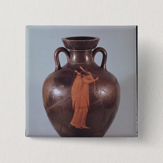 Rote Zahl Amphora des Dachbodens Button (Vorderseite)