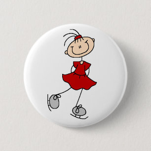 Rote Zahl Skater-Knopf Button