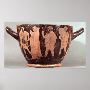 Rote Zahl skyphos des Dachbodens Poster