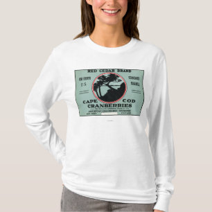 Rote Zedern-Marken-Moosbeeraufkleber Cape Cods T-Shirt