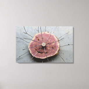 Rote Zedernholz Naturkunst Bildhauerei zentriert Leinwanddruck