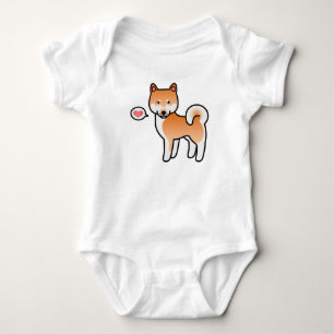 Rote Zeichentrick-Shiba-Inu-Liebe Baby Strampler