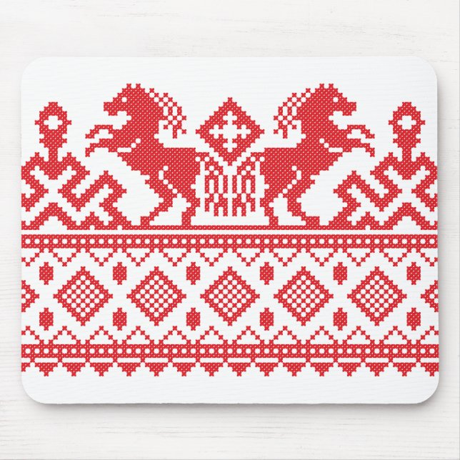 Rote Zuchtpferde Mousepad (Vorne)