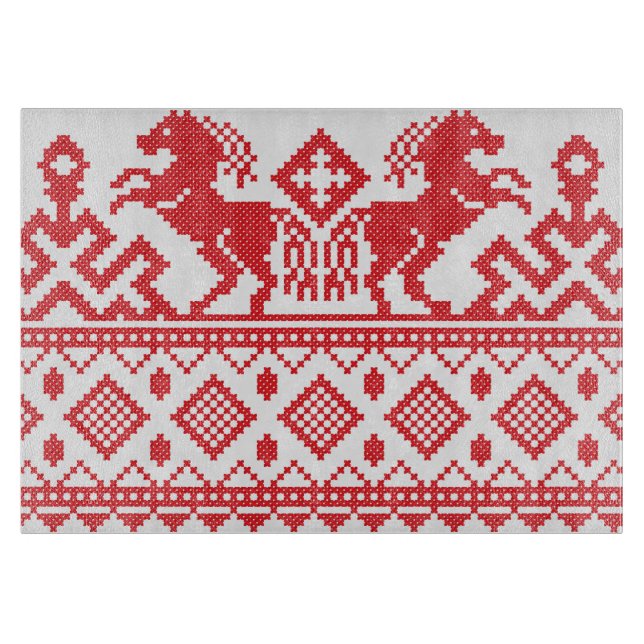 Rote Zuchtpferde Schneidebrett (Vorderseite)