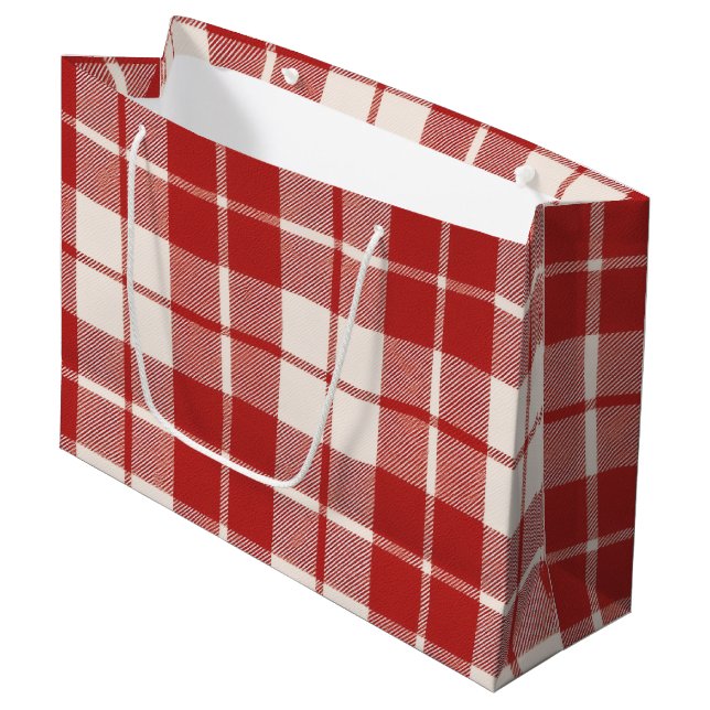 Rote Zuckerstange Große Geschenktüte (Vorderseite Schrägansicht)