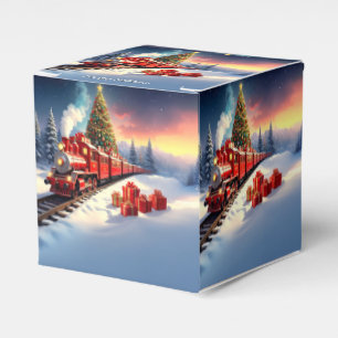 Rote Zug-Weihnachtsbaum-Urlaub-Gunst-Box Geschenkschachtel