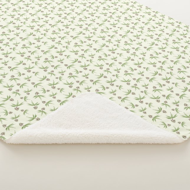 Rote Zweige in Creme einsetzen - nahtloses Muster. Sherpadecke (3/4)