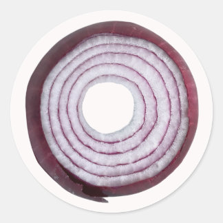Rote Zwiebelschichten - echte Lila Zwiebeln Runder Aufkleber