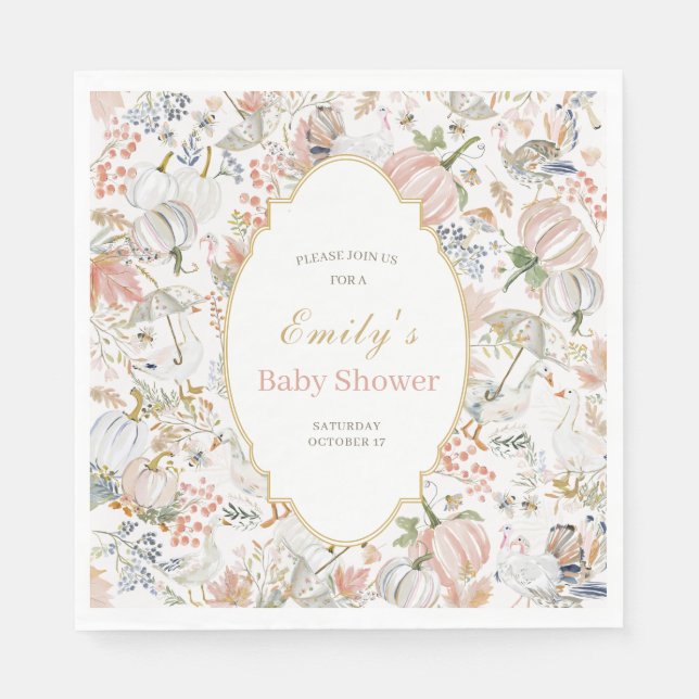 Röten-der-Herbst-Gans-Baby-Party Serviette (Vorderseite)