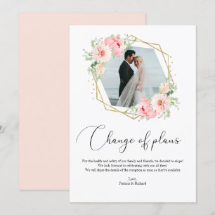 Röten Floral Geometrische Planänderung Elopement Einladung