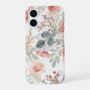 Röten Korallengarten Florales Wasserfarbenmuster iPhone 16 Hülle
