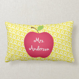 Roten personalisierten Lehrers Apples Lendenkissen