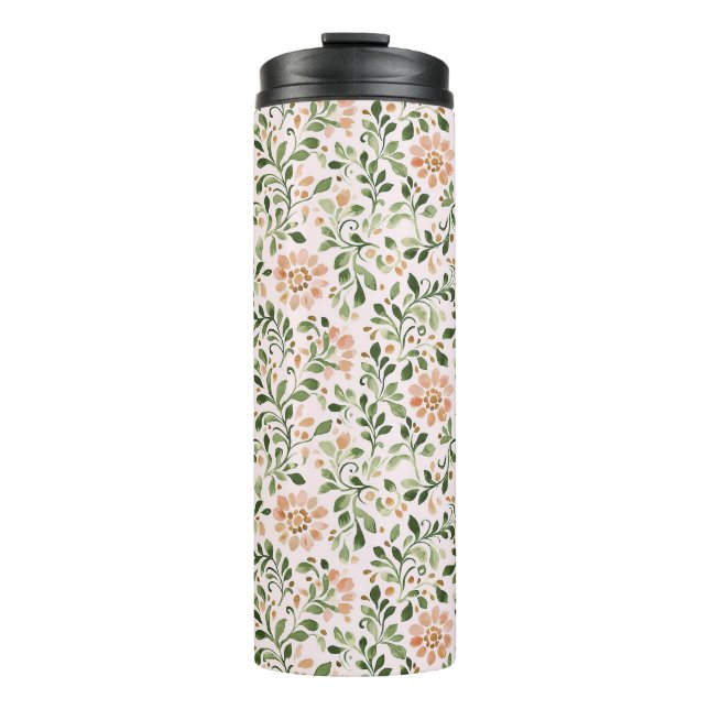 Röten Rosa Mintgrün Schmetterling Thermosbecher (Vorderseite)