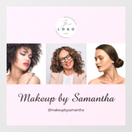 Röten Sie das Schriftlogo Foto Make-up-Studio Rosa Fensteraufkleber