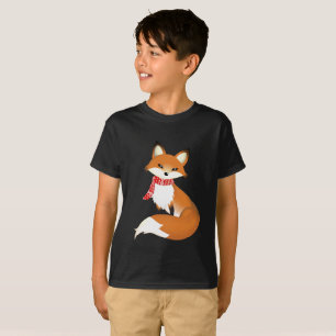 Roten T-Shirts SchalFox Hanes Kinder