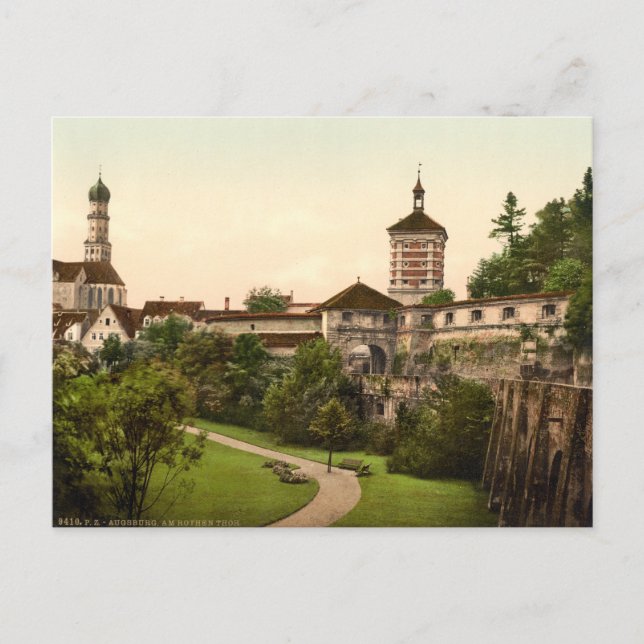 Roten Tor, Augsburg, Bayern, Deutschland Postkarte (Vorderseite)