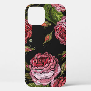 Roten Vintage-Rosen Stickereimuster Case-Mate iPhone Hülle
