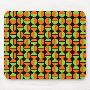 Rotende Kreise - grün und orange auf schwarz Mousepad