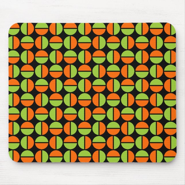 Rotende Kreise - grün und orange auf schwarz Mousepad (Vorne)