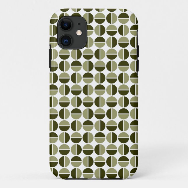Rotende Kreise - Khaki und Dark Olive iPhone Cas Case-Mate iPhone Hülle (Rückseite)