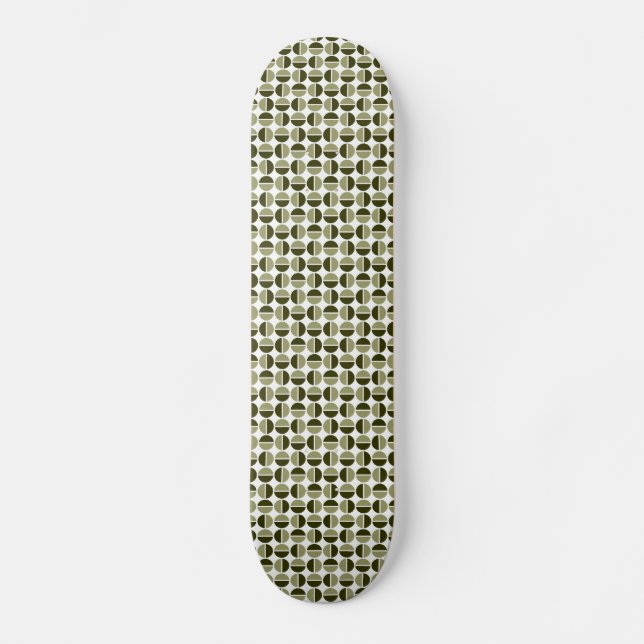 Rotende Kreise - Khaki und Dunkles Olive Skateboard (Vorderseite)