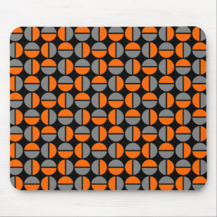 Rotende Kreise - Orange und Grau auf schwarz Mousepad