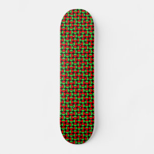 Rotende Kreise - Rot und Grün auf Schwarz Skateboard