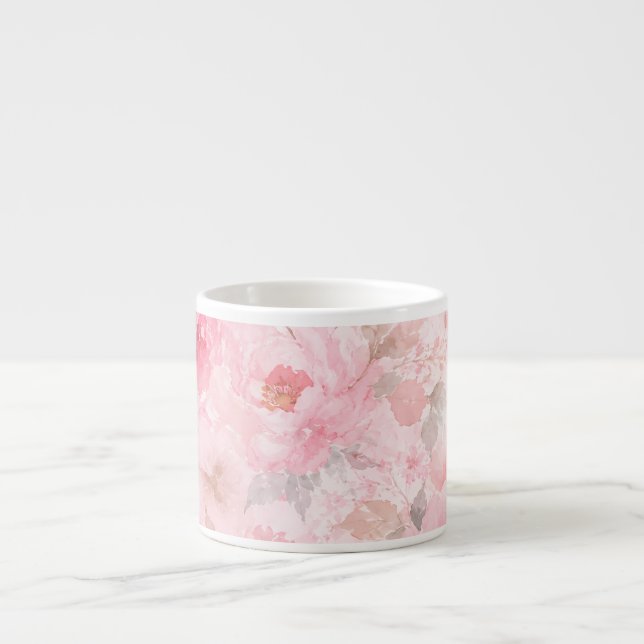 Rötenwasserfarben-Blumen Espressotasse (Vorderseite)