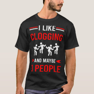 Roter 3 Personen Clogging Clog Clogger T-Shirt