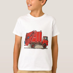 Roter Abfall-LKW T-Shirt