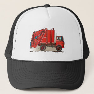 Roter Abfall-LKW Truckerkappe