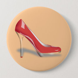 ROTER ABSATZ-SCHUH runder Knopf Button