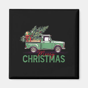 Roter Abschleppwagen Weihnachtsbaum Vintage Weihna Magnet