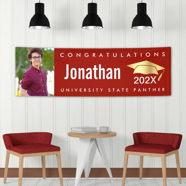 Roter Abschluss 1 Foto Goldmütze Banner (Von Creator hochgeladen)