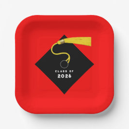 Roter Abschluss 2025 Party Pappteller