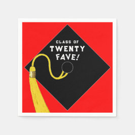 Roter Abschluss 2025 Party Serviette